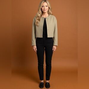 Sage cropped button down jacket wool blend fully lined women’s size small. NEW